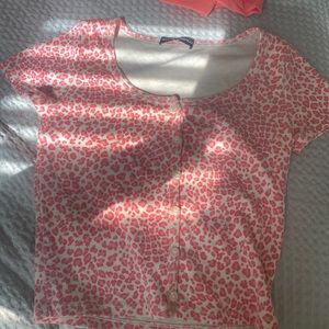 Brandy Melville Pink Cheetah Tee